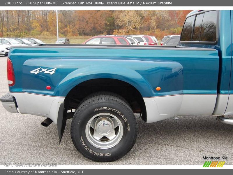 Island Blue Metallic / Medium Graphite 2000 Ford F350 Super Duty XLT Extended Cab 4x4 Dually