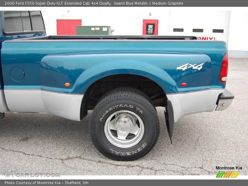 Island Blue Metallic / Medium Graphite 2000 Ford F350 Super Duty XLT Extended Cab 4x4 Dually
