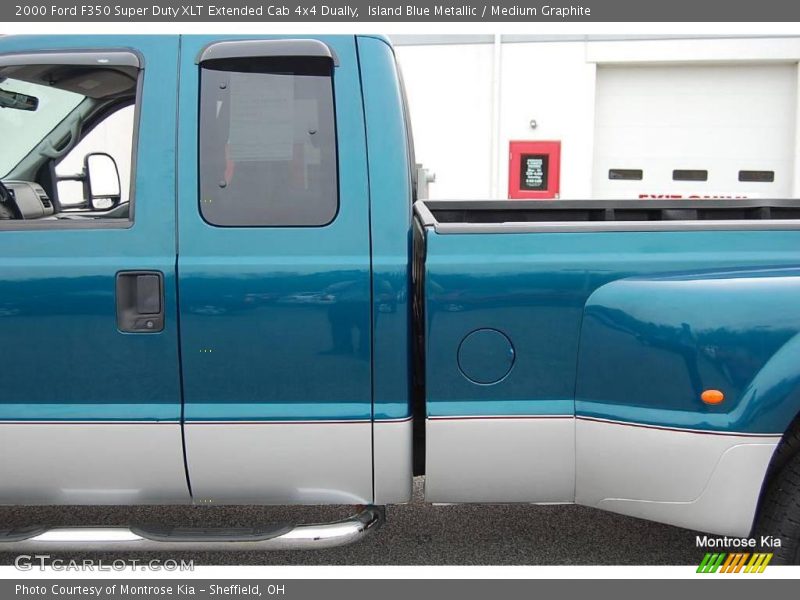 Island Blue Metallic / Medium Graphite 2000 Ford F350 Super Duty XLT Extended Cab 4x4 Dually