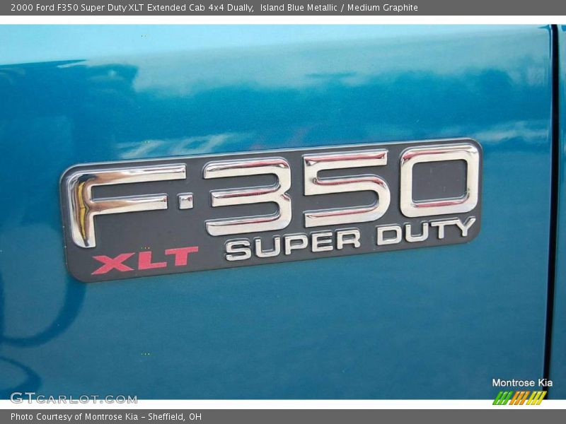 Island Blue Metallic / Medium Graphite 2000 Ford F350 Super Duty XLT Extended Cab 4x4 Dually