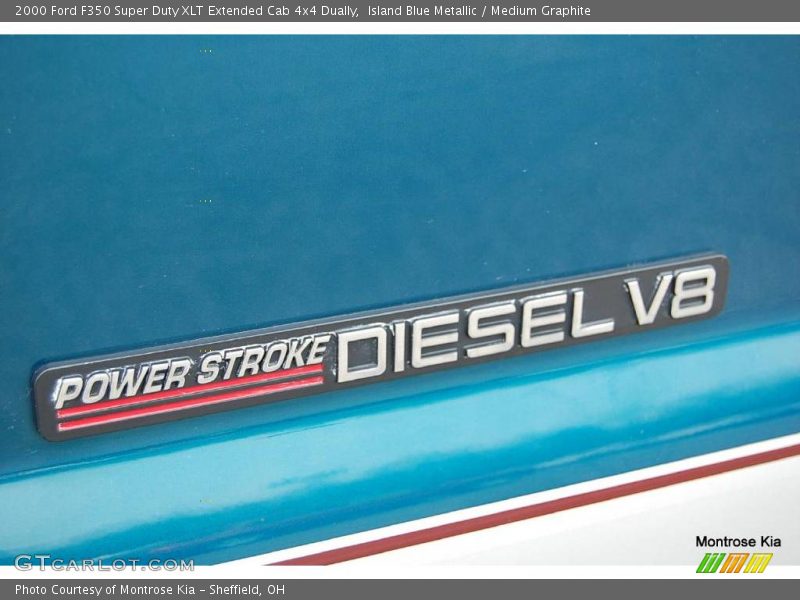 Island Blue Metallic / Medium Graphite 2000 Ford F350 Super Duty XLT Extended Cab 4x4 Dually