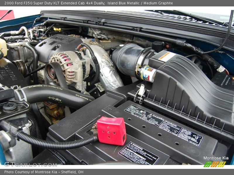 Island Blue Metallic / Medium Graphite 2000 Ford F350 Super Duty XLT Extended Cab 4x4 Dually