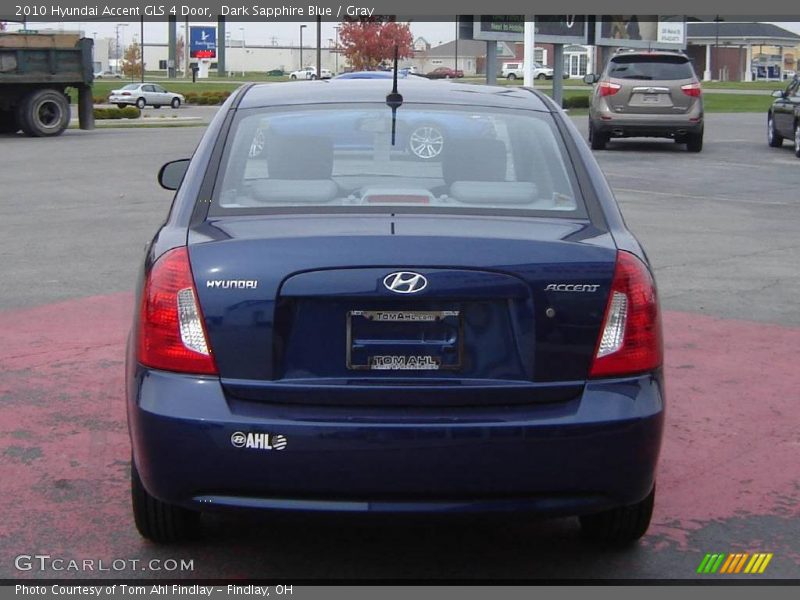 Dark Sapphire Blue / Gray 2010 Hyundai Accent GLS 4 Door