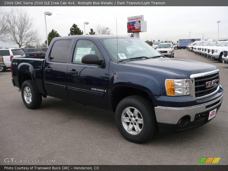 Midnight Blue Metallic / Dark Titanium/Light Titanium 2009 GMC Sierra 1500 SLE Crew Cab 4x4