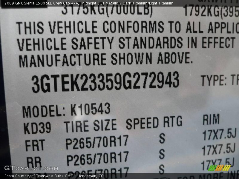 Midnight Blue Metallic / Dark Titanium/Light Titanium 2009 GMC Sierra 1500 SLE Crew Cab 4x4