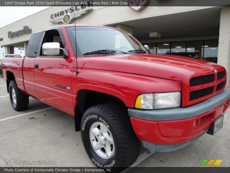 Flame Red / Mist Gray 1997 Dodge Ram 1500 Sport Extended Cab 4x4
