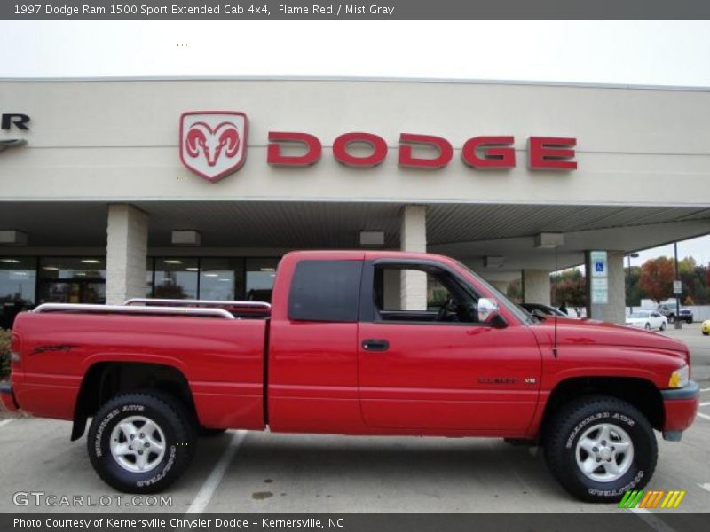 Flame Red / Mist Gray 1997 Dodge Ram 1500 Sport Extended Cab 4x4