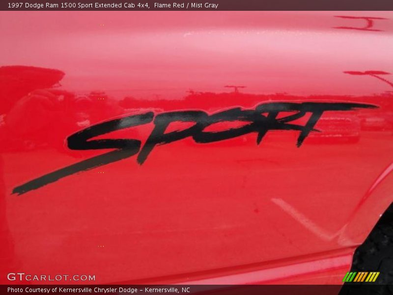 Flame Red / Mist Gray 1997 Dodge Ram 1500 Sport Extended Cab 4x4
