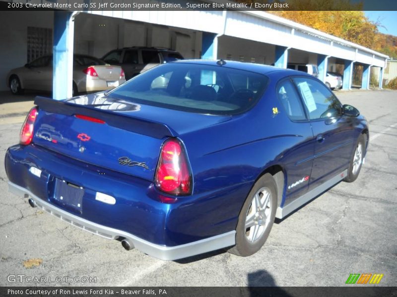 Superior Blue Metallic / Ebony Black 2003 Chevrolet Monte Carlo SS Jeff Gordon Signature Edition
