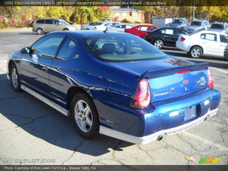 Superior Blue Metallic / Ebony Black 2003 Chevrolet Monte Carlo SS Jeff Gordon Signature Edition