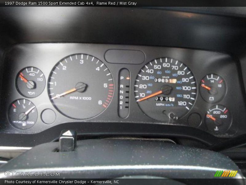 Flame Red / Mist Gray 1997 Dodge Ram 1500 Sport Extended Cab 4x4
