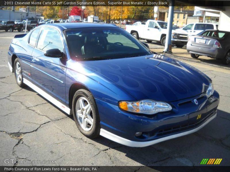 Superior Blue Metallic / Ebony Black 2003 Chevrolet Monte Carlo SS Jeff Gordon Signature Edition