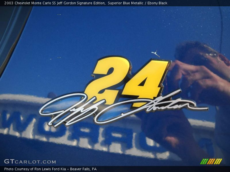 Superior Blue Metallic / Ebony Black 2003 Chevrolet Monte Carlo SS Jeff Gordon Signature Edition