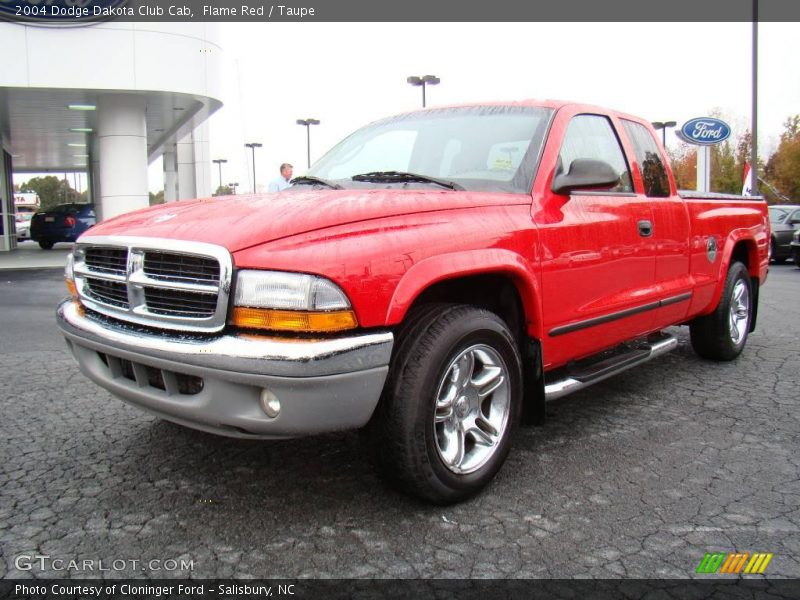 Flame Red / Taupe 2004 Dodge Dakota Club Cab