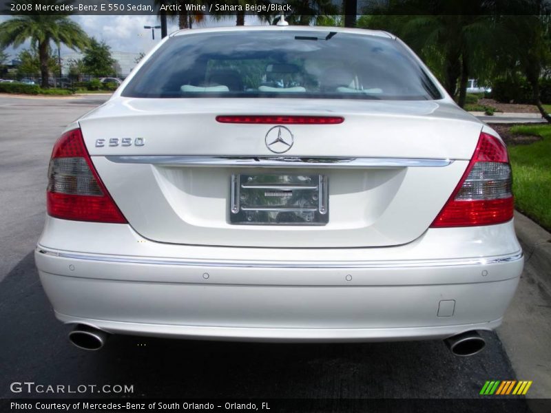 Arctic White / Sahara Beige/Black 2008 Mercedes-Benz E 550 Sedan
