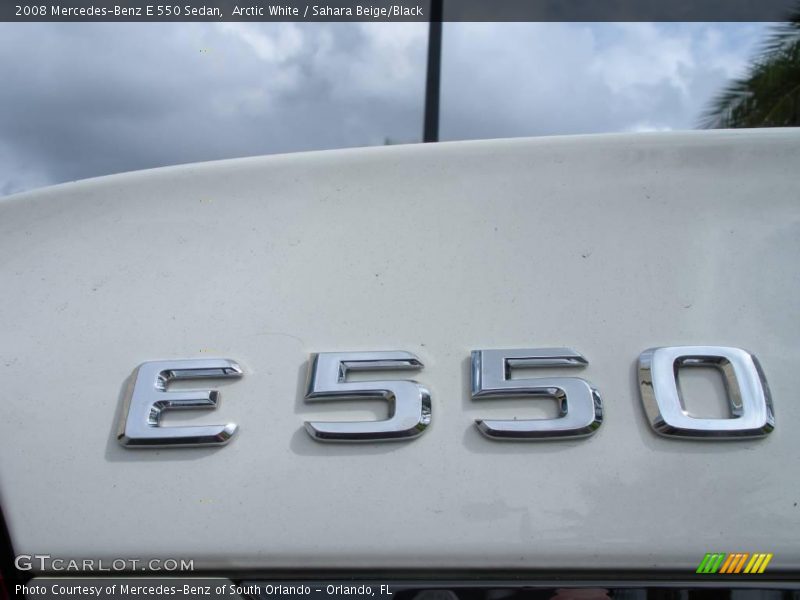 Arctic White / Sahara Beige/Black 2008 Mercedes-Benz E 550 Sedan
