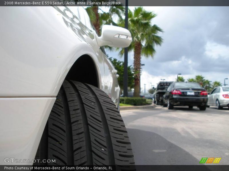 Arctic White / Sahara Beige/Black 2008 Mercedes-Benz E 550 Sedan