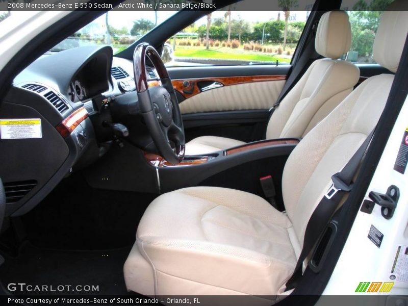 Arctic White / Sahara Beige/Black 2008 Mercedes-Benz E 550 Sedan
