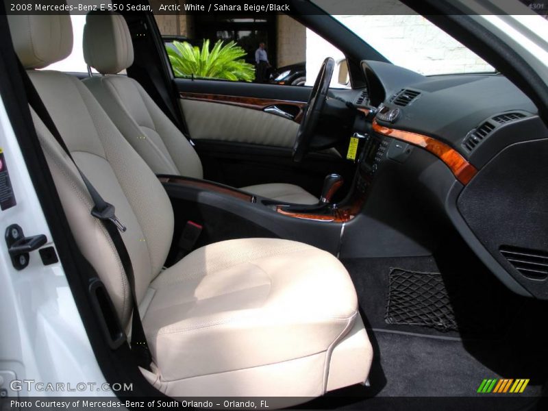 Arctic White / Sahara Beige/Black 2008 Mercedes-Benz E 550 Sedan