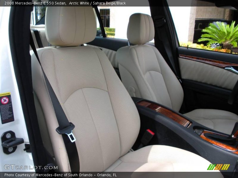 Arctic White / Sahara Beige/Black 2008 Mercedes-Benz E 550 Sedan