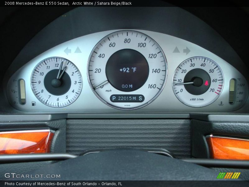 Arctic White / Sahara Beige/Black 2008 Mercedes-Benz E 550 Sedan