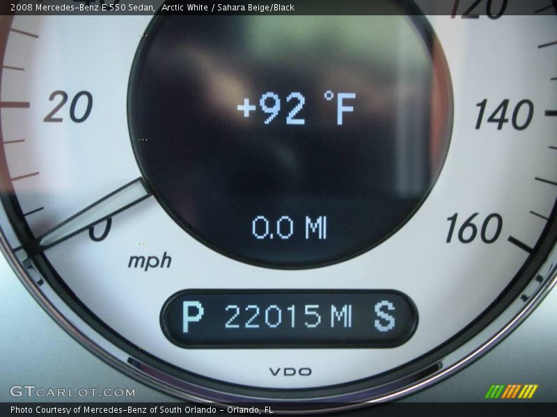 Arctic White / Sahara Beige/Black 2008 Mercedes-Benz E 550 Sedan