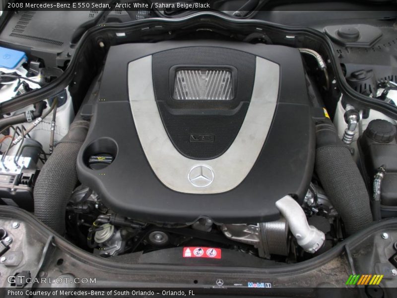 Arctic White / Sahara Beige/Black 2008 Mercedes-Benz E 550 Sedan