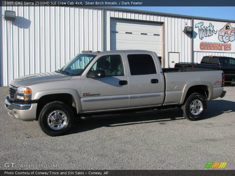 Silver Birch Metallic / Dark Pewter 2005 GMC Sierra 2500HD SLE Crew Cab 4x4