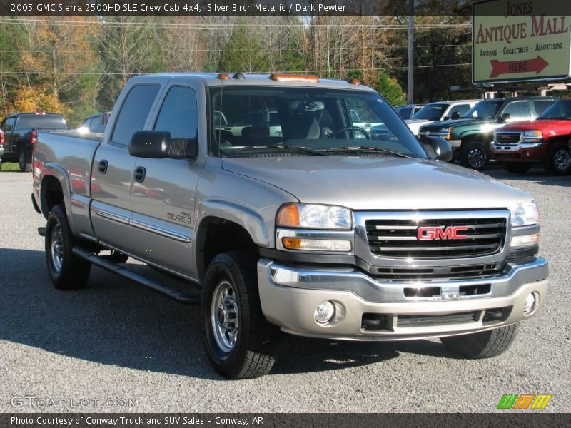 Silver Birch Metallic / Dark Pewter 2005 GMC Sierra 2500HD SLE Crew Cab 4x4