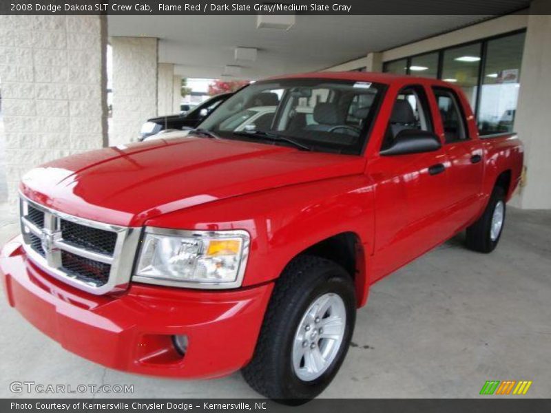 Flame Red / Dark Slate Gray/Medium Slate Gray 2008 Dodge Dakota SLT Crew Cab