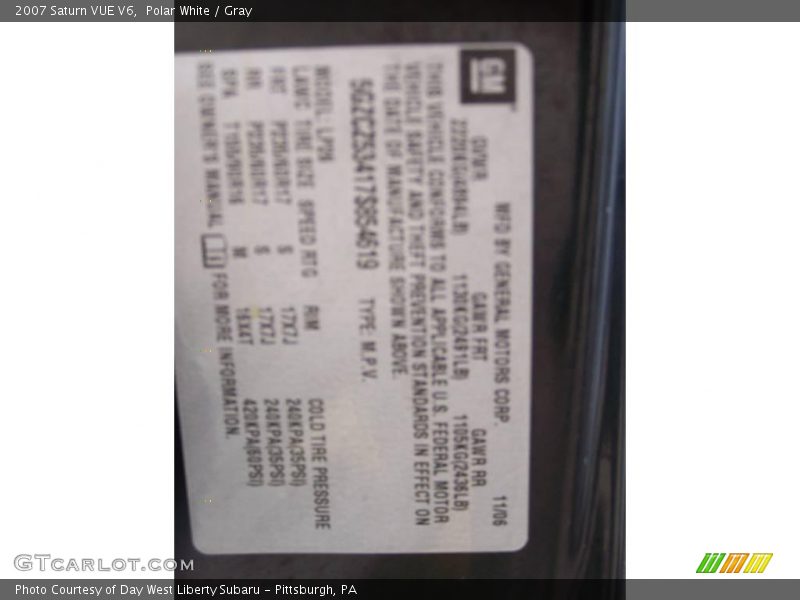 Polar White / Gray 2007 Saturn VUE V6