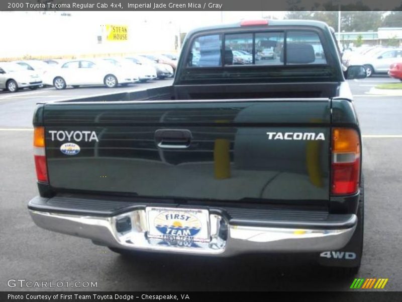 Imperial Jade Green Mica / Gray 2000 Toyota Tacoma Regular Cab 4x4