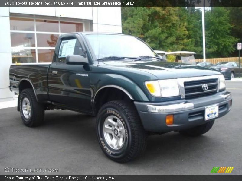 Imperial Jade Green Mica / Gray 2000 Toyota Tacoma Regular Cab 4x4