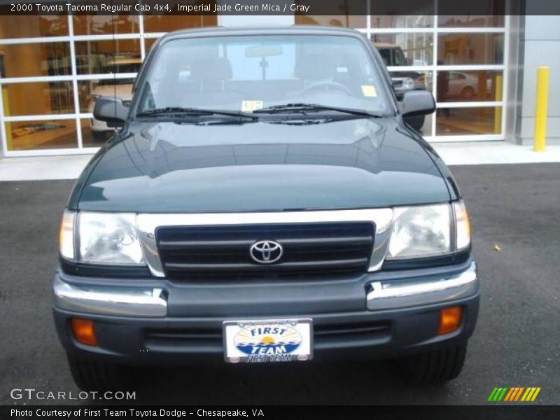 Imperial Jade Green Mica / Gray 2000 Toyota Tacoma Regular Cab 4x4