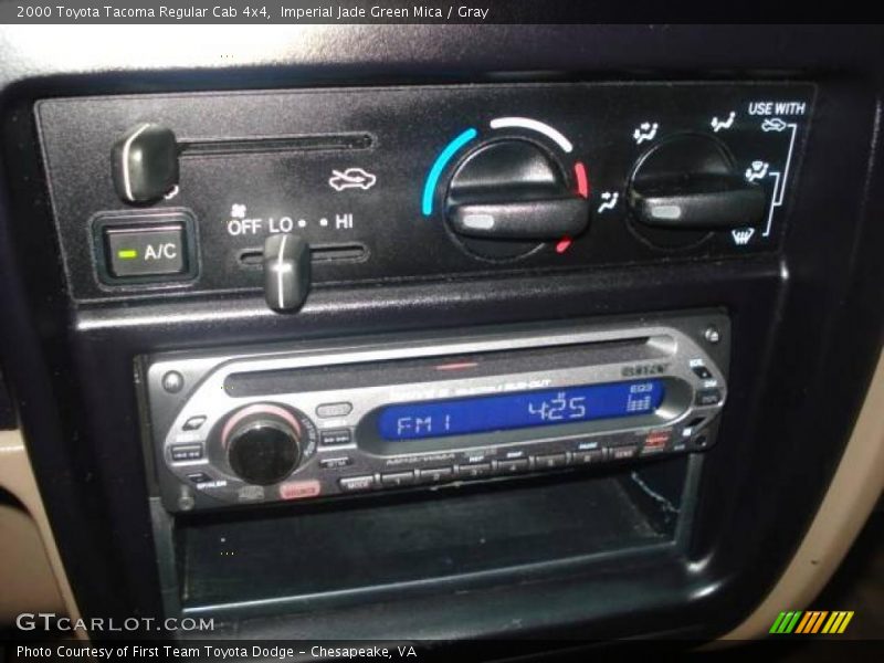 Imperial Jade Green Mica / Gray 2000 Toyota Tacoma Regular Cab 4x4