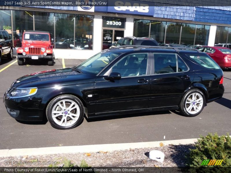Black / Black/Gray 2007 Saab 9-5 Aero SportCombi Wagon