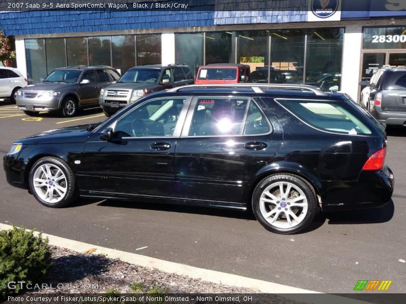 Black / Black/Gray 2007 Saab 9-5 Aero SportCombi Wagon