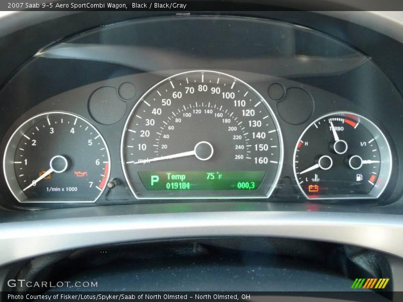 Black / Black/Gray 2007 Saab 9-5 Aero SportCombi Wagon