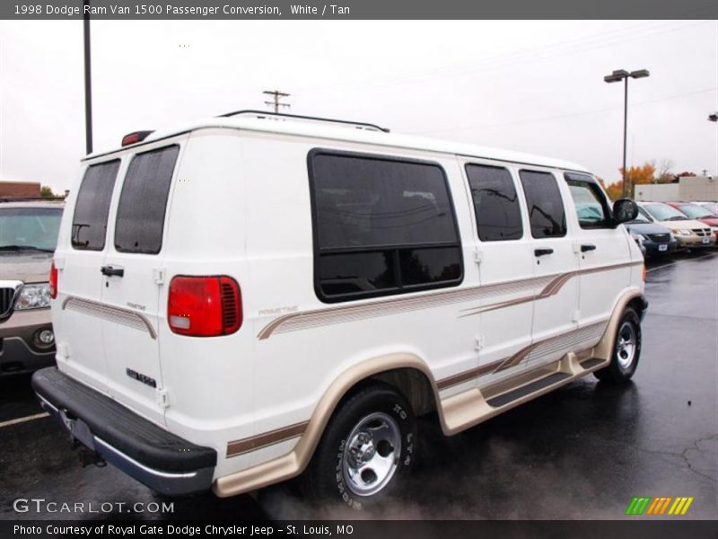 White / Tan 1998 Dodge Ram Van 1500 Passenger Conversion