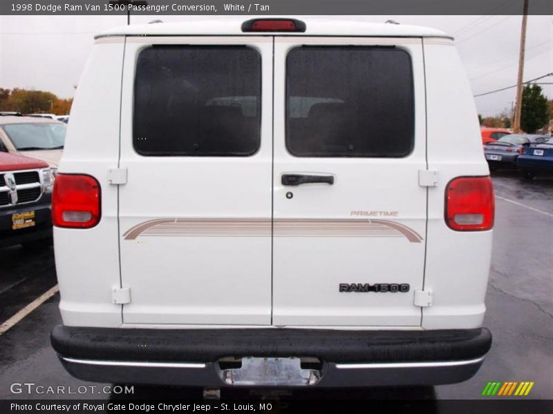 White / Tan 1998 Dodge Ram Van 1500 Passenger Conversion