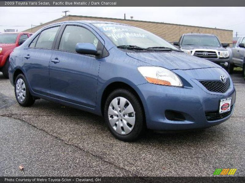 Pacific Blue Metallic / Dark Charcoal 2009 Toyota Yaris Sedan