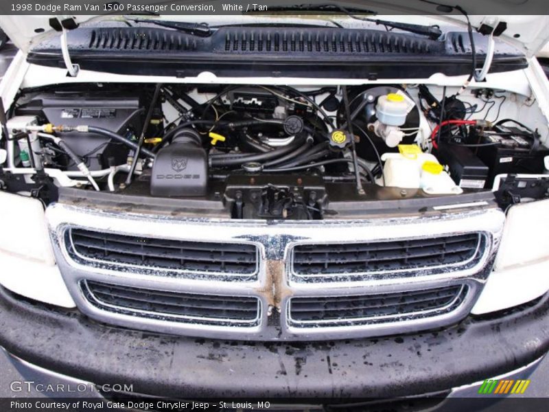 White / Tan 1998 Dodge Ram Van 1500 Passenger Conversion