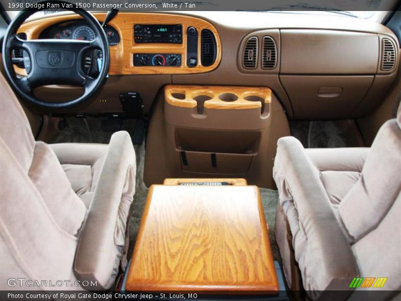 White / Tan 1998 Dodge Ram Van 1500 Passenger Conversion