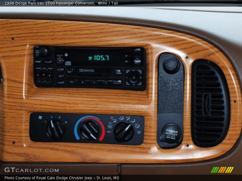 White / Tan 1998 Dodge Ram Van 1500 Passenger Conversion