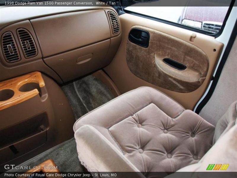 White / Tan 1998 Dodge Ram Van 1500 Passenger Conversion