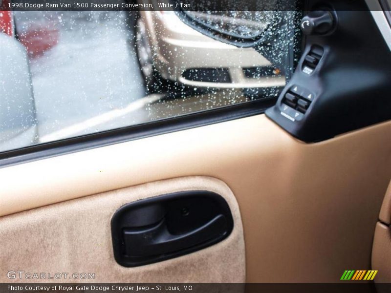 White / Tan 1998 Dodge Ram Van 1500 Passenger Conversion