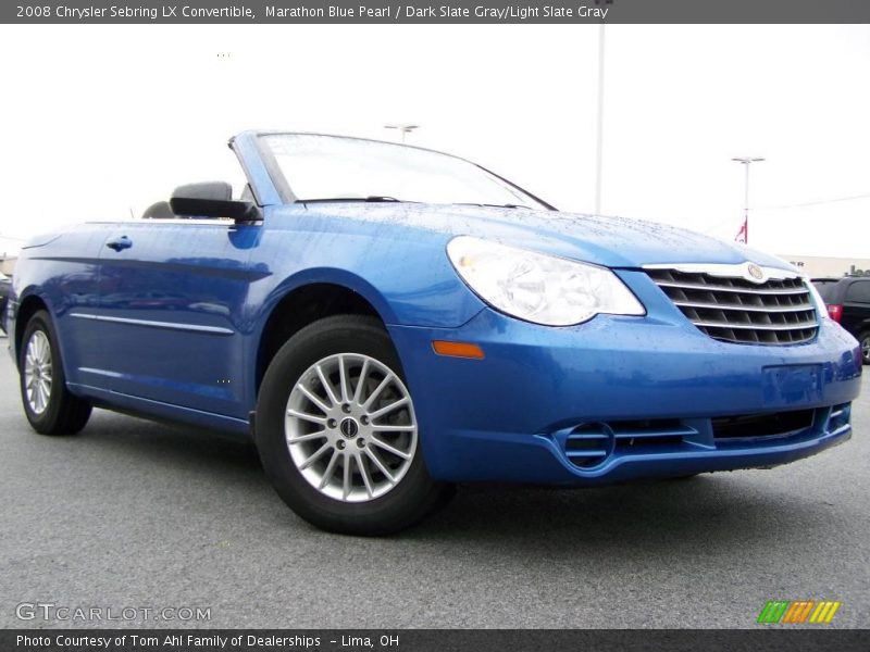 Marathon Blue Pearl / Dark Slate Gray/Light Slate Gray 2008 Chrysler Sebring LX Convertible