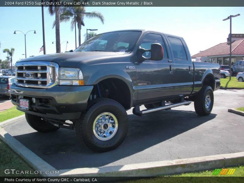 Dark Shadow Grey Metallic / Black 2004 Ford F250 Super Duty XLT Crew Cab 4x4