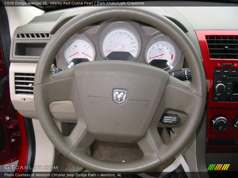 Inferno Red Crystal Pearl / Dark Khaki/Light Graystone 2008 Dodge Avenger SE