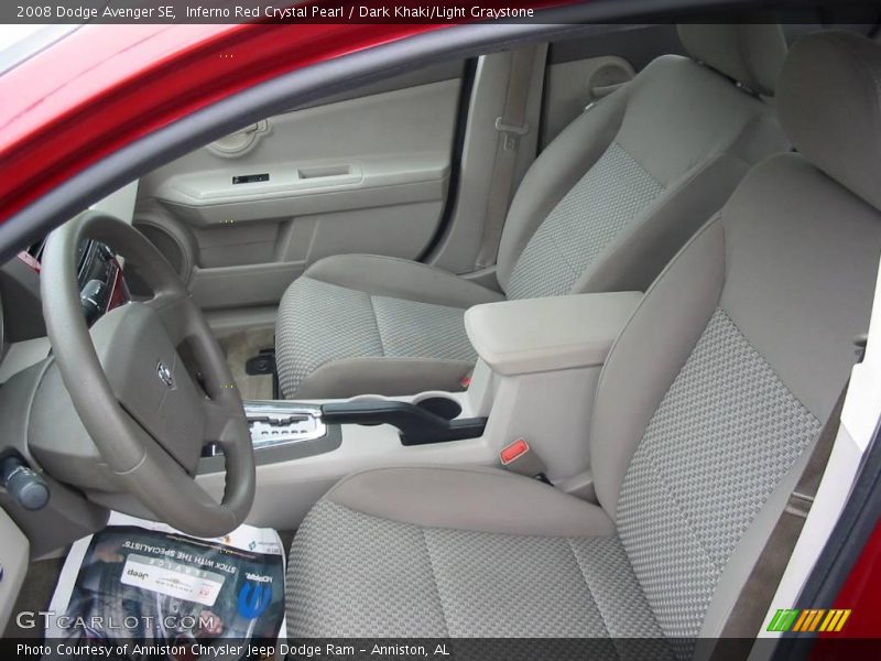 Inferno Red Crystal Pearl / Dark Khaki/Light Graystone 2008 Dodge Avenger SE